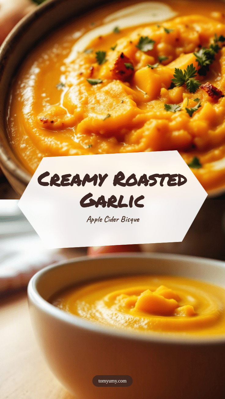 creamy roasted garlic apple cider butternut bisque recipe