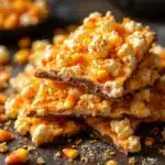 crispy candy corn popcorn bark - featured image