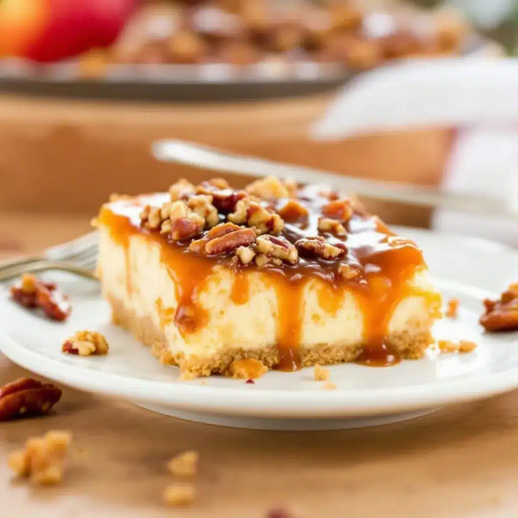 Crispy Caramel Apple Cheesecake Bars preparation steps