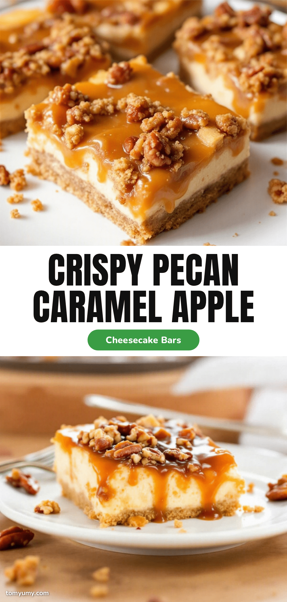 Crispy Caramel Apple Cheesecake Bars recipe