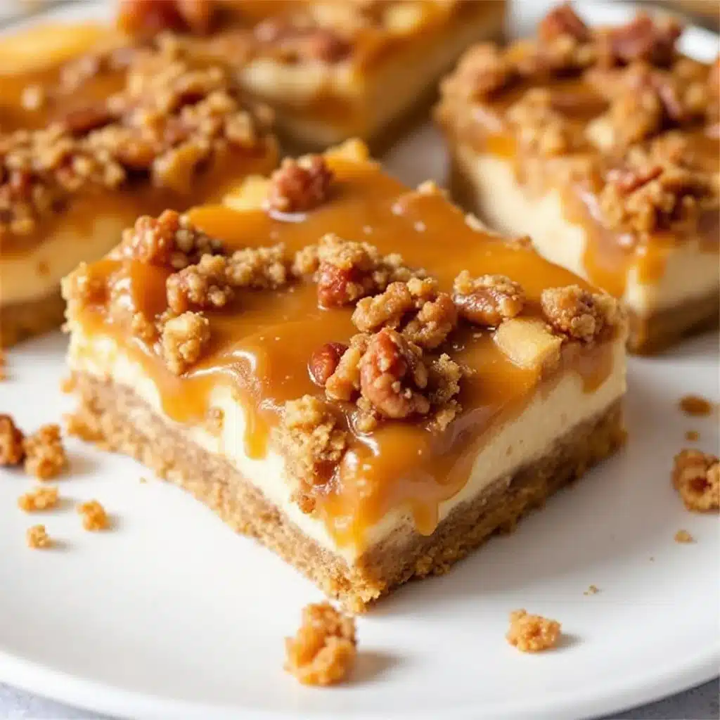 Crispy Caramel Apple Cheesecake Bars - featured image