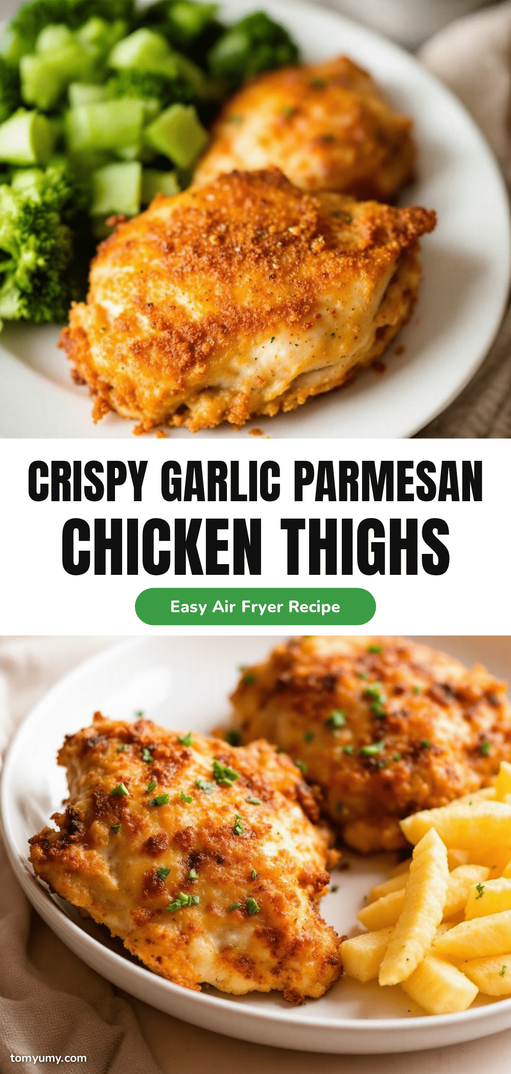 Crispy Garlic Parmesan Chicken Thighs recipe