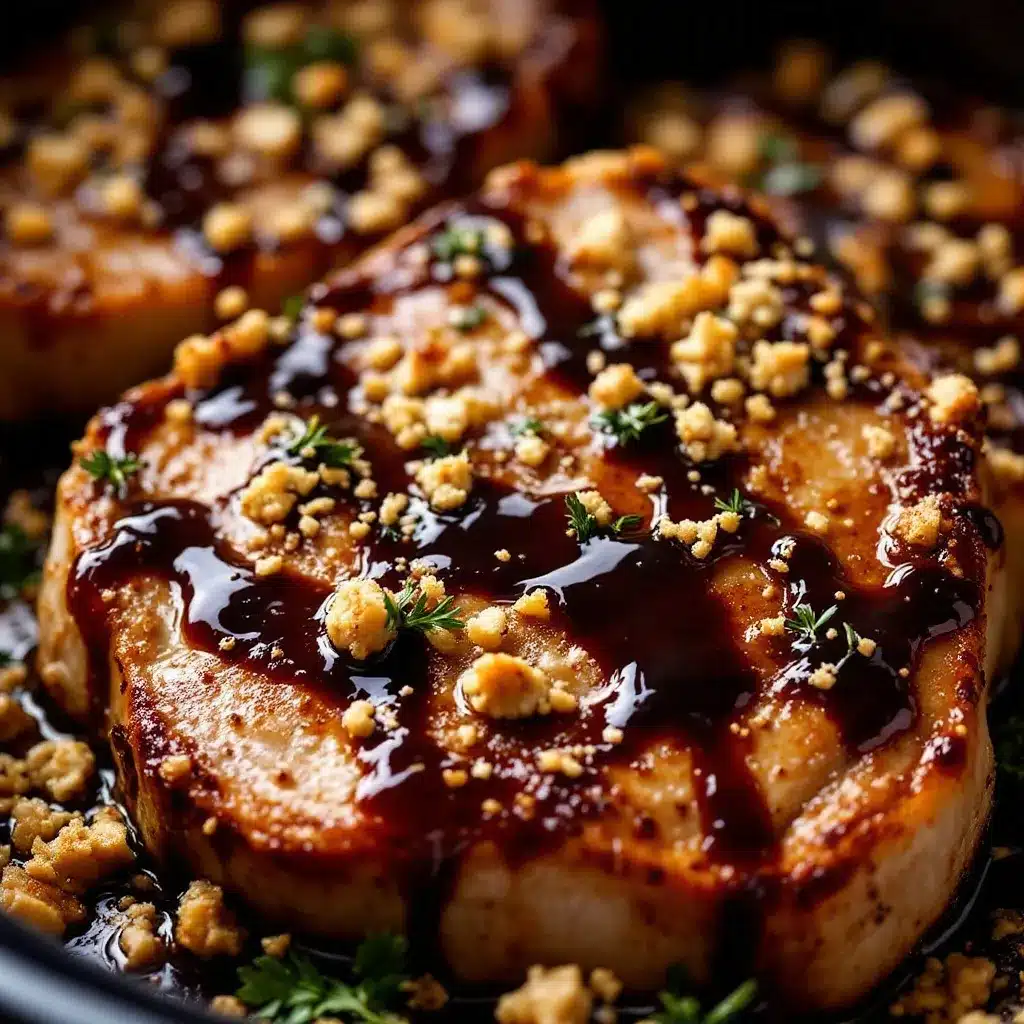 easy crockpot balsamic glazed pork chops preparation steps