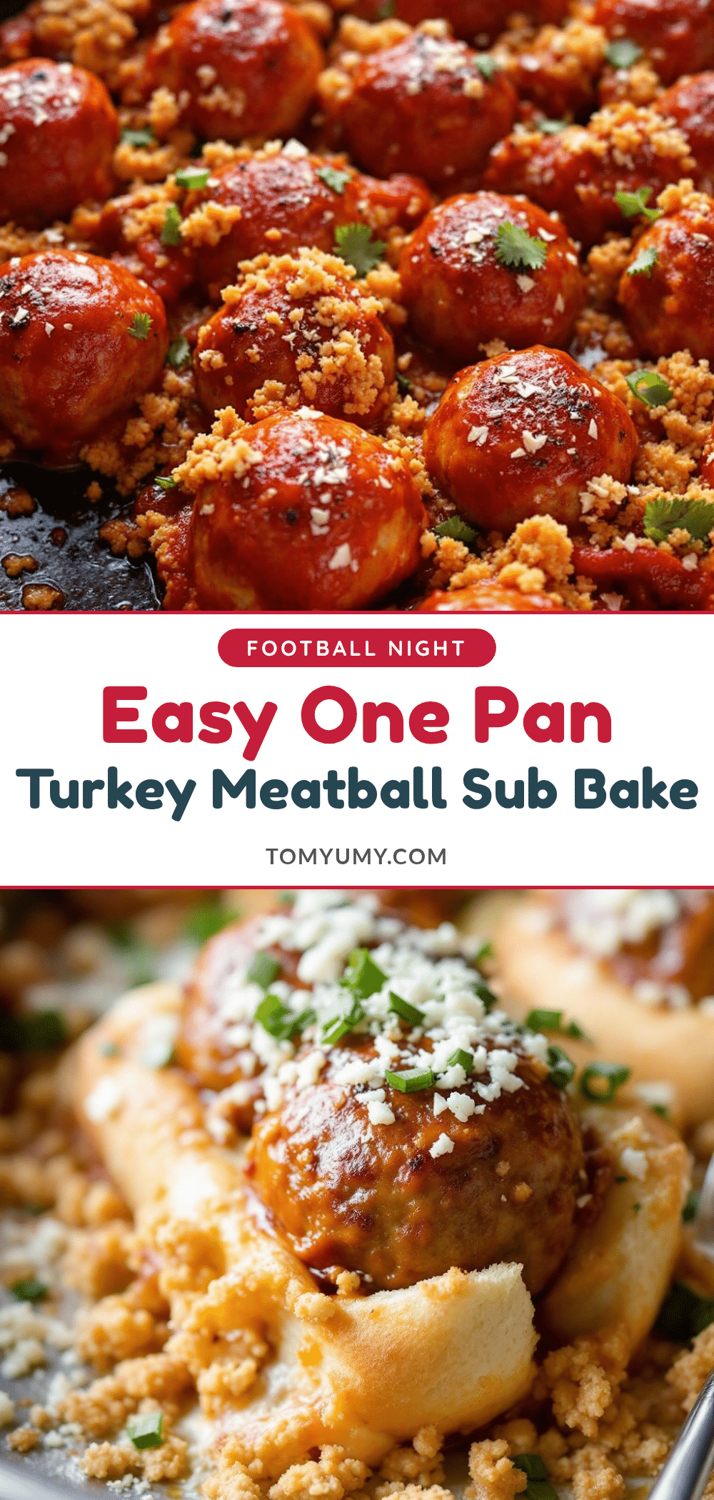 Easy One-Pan Turkey Meatball Sub Bake recipe