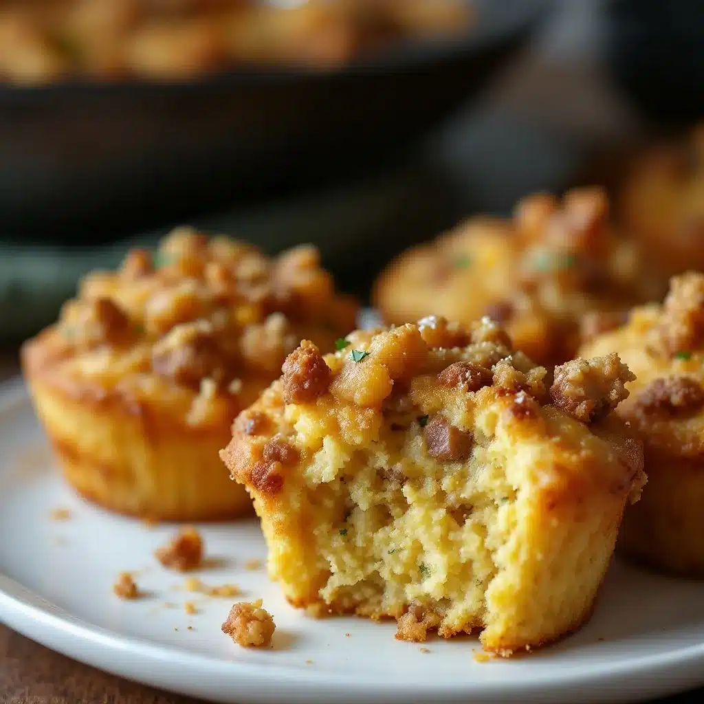 Easy Sausage & Cornbread Stuffing Muffins - featured image