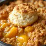 Fluffy Fresh Peach Cobbler with Buttermilk Biscuits - featured image