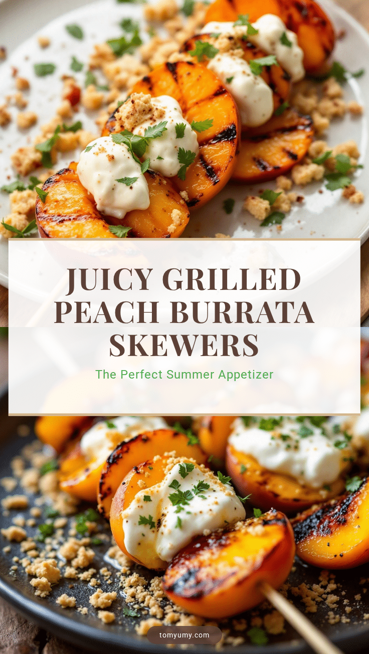 grilled peach burrata skewers recipe
