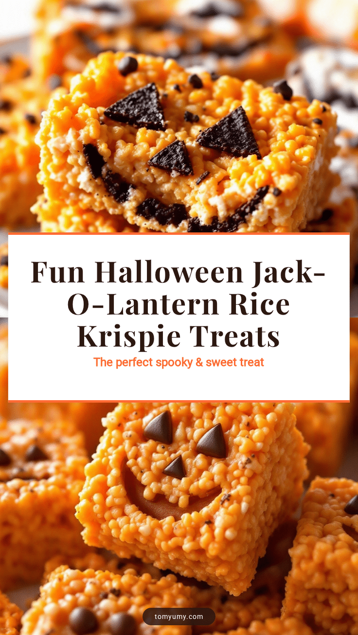 Halloween Jack-O-Lantern Rice Krispie Treats recipe