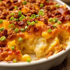 loaded baked potato casserole - featured image