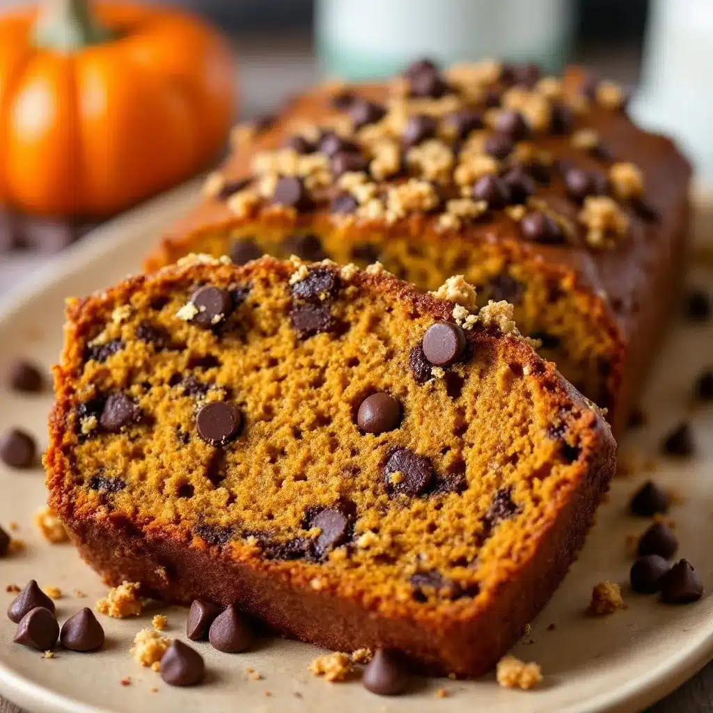 moist pumpkin chocolate chip snack bread preparation steps