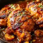 Peach Bourbon BBQ Chicken Thighs - featured image