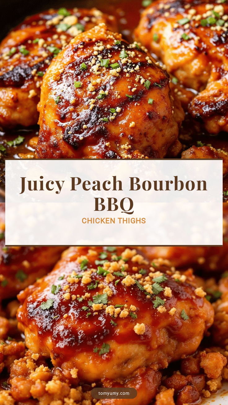 Peach Bourbon BBQ Chicken Thighs recipe