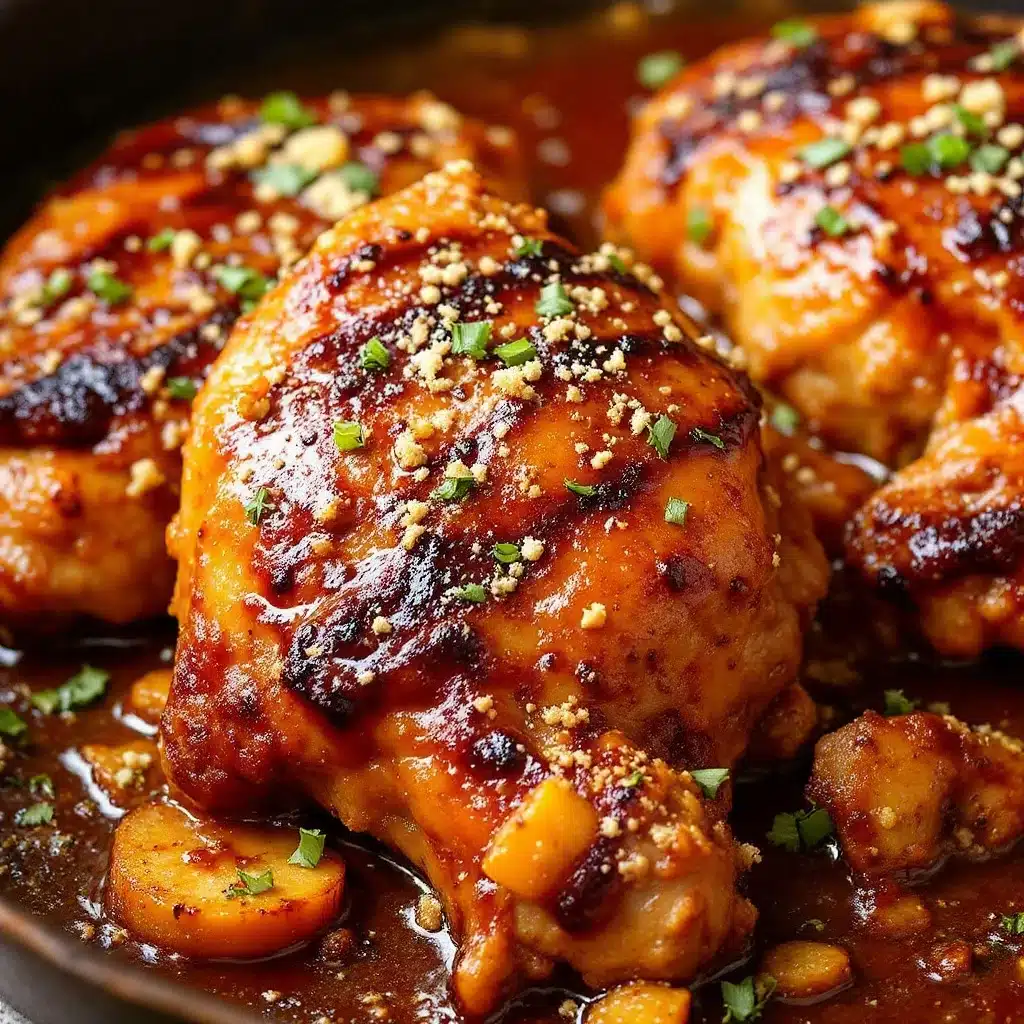 Peach Bourbon BBQ Chicken Thighs - featured image