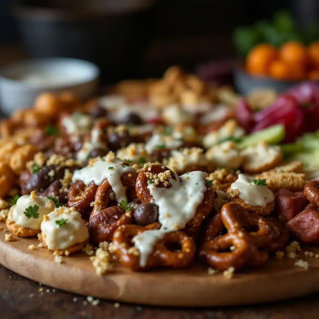 smoky football charcuterie board - featured image