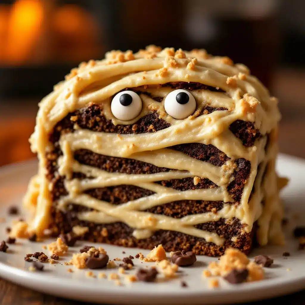Spooky Soft Mummy Halloween Cookie Cake preparation steps