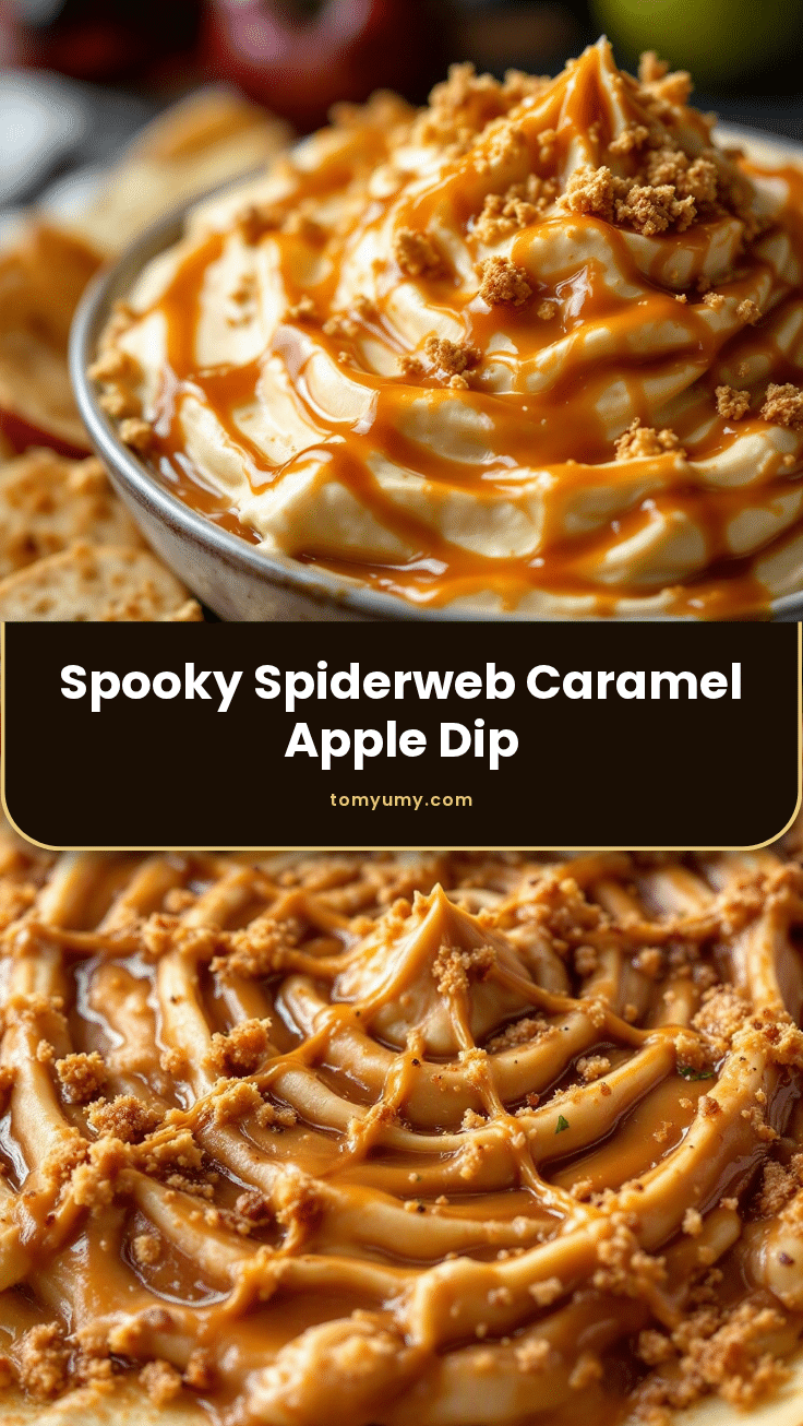 spooky spiderweb caramel apple dip recipe