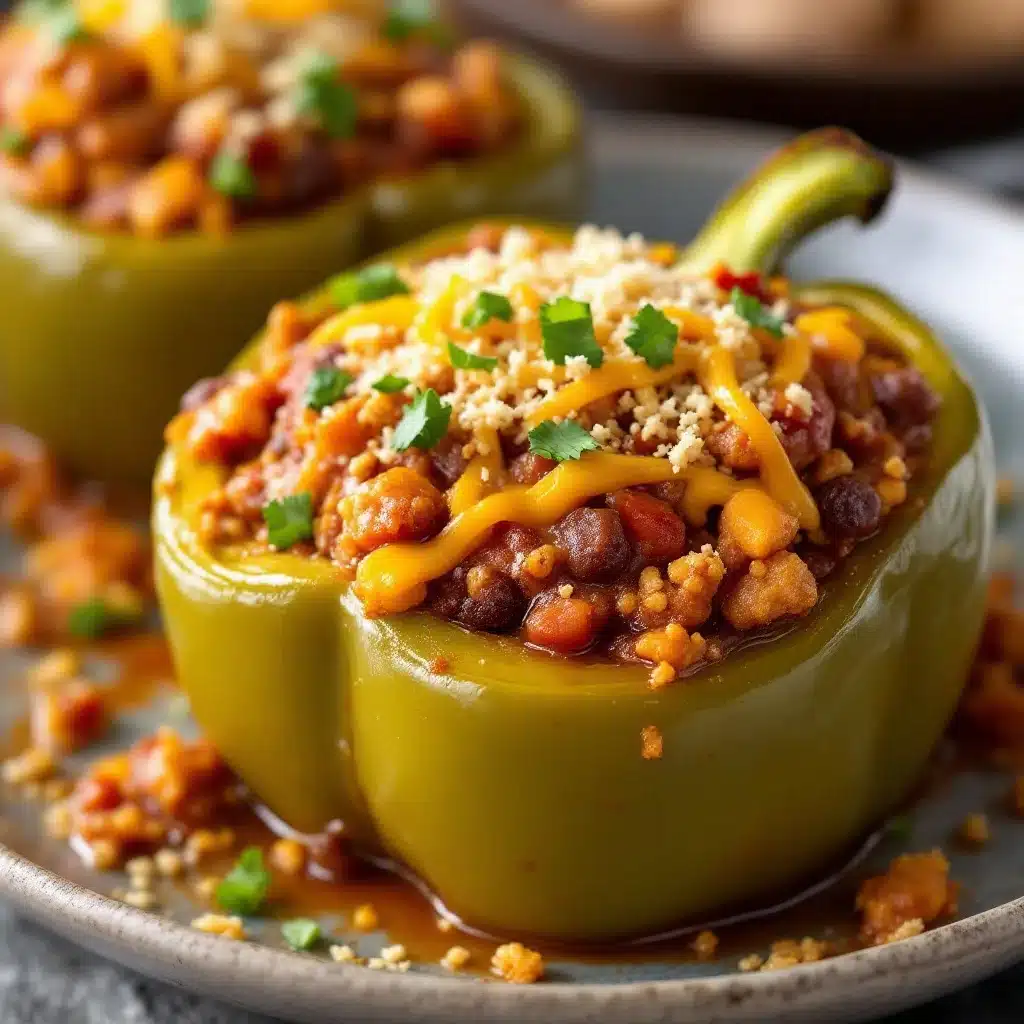 turkey chili stuffed bell peppers - featured image