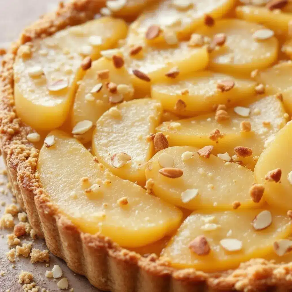 vanilla poached pear and almond tart preparation steps