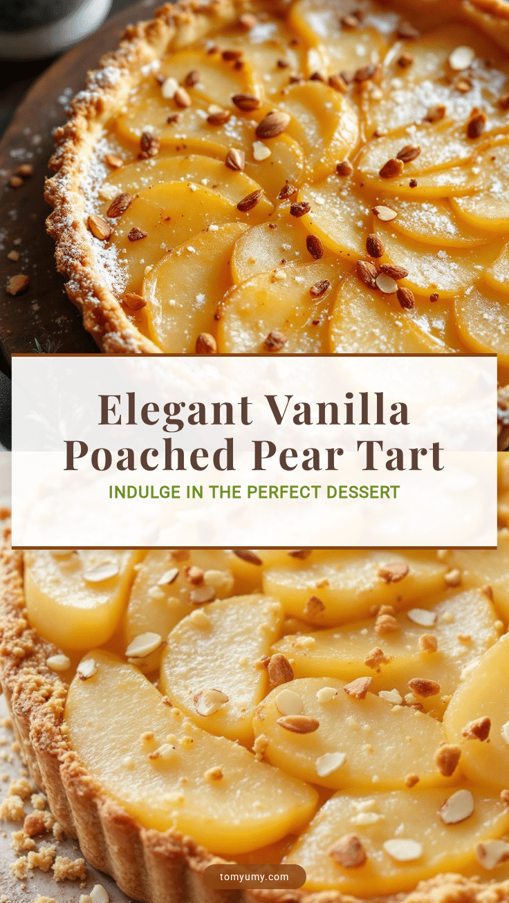 vanilla poached pear and almond tart recipe