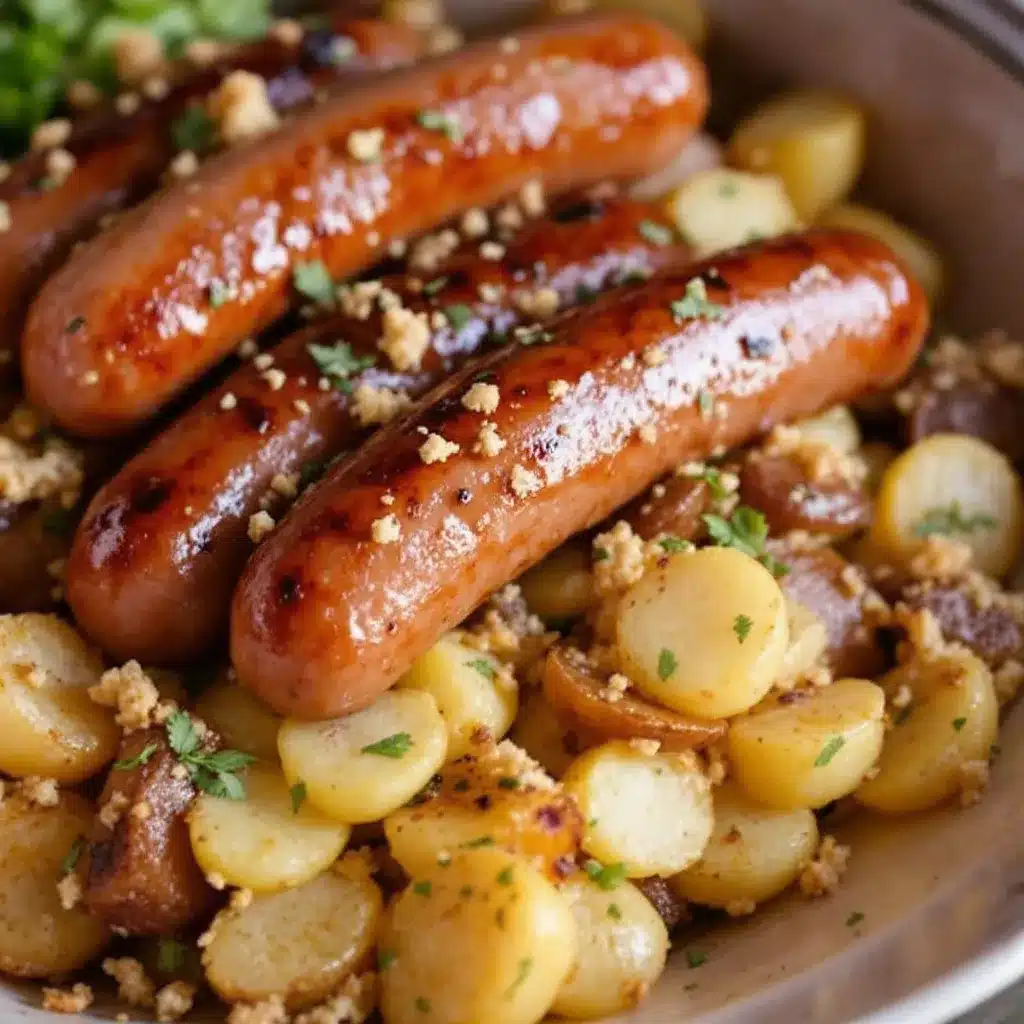 Beer-Braised Bratwurst preparation steps
