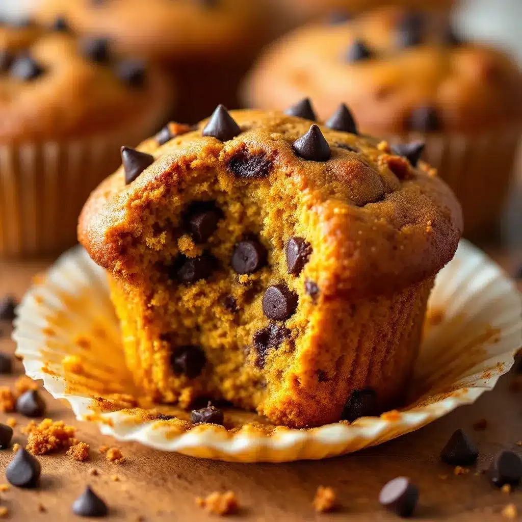 chewy pumpkin chocolate chip muffins preparation steps