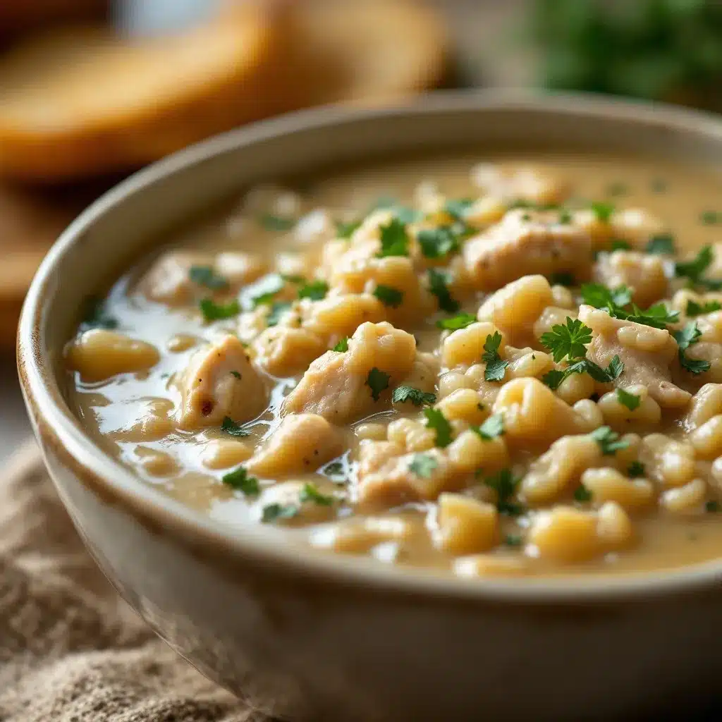 cozy creamy chicken and wild rice soup preparation steps
