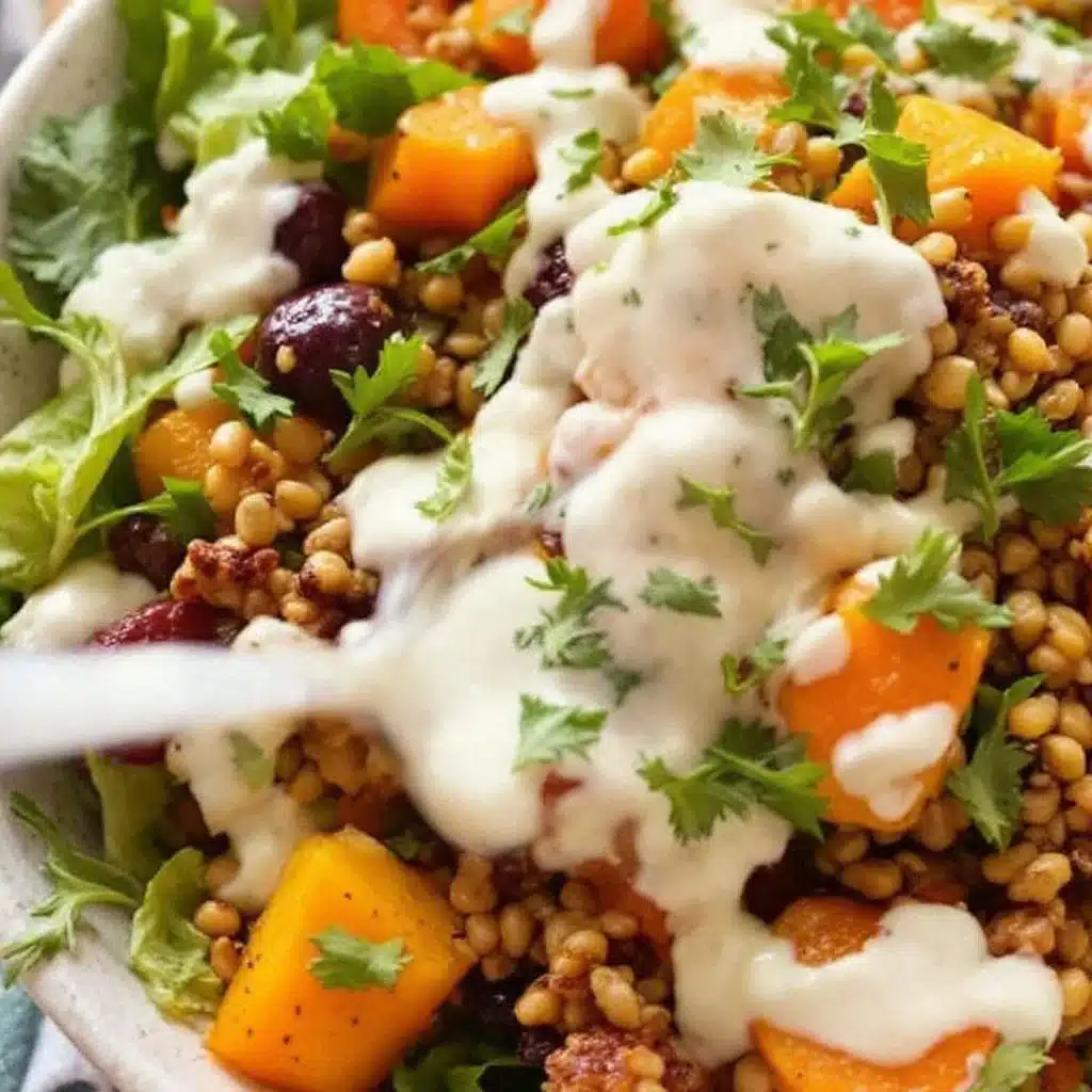 cozy fall harvest salad with roasted squash - featured image