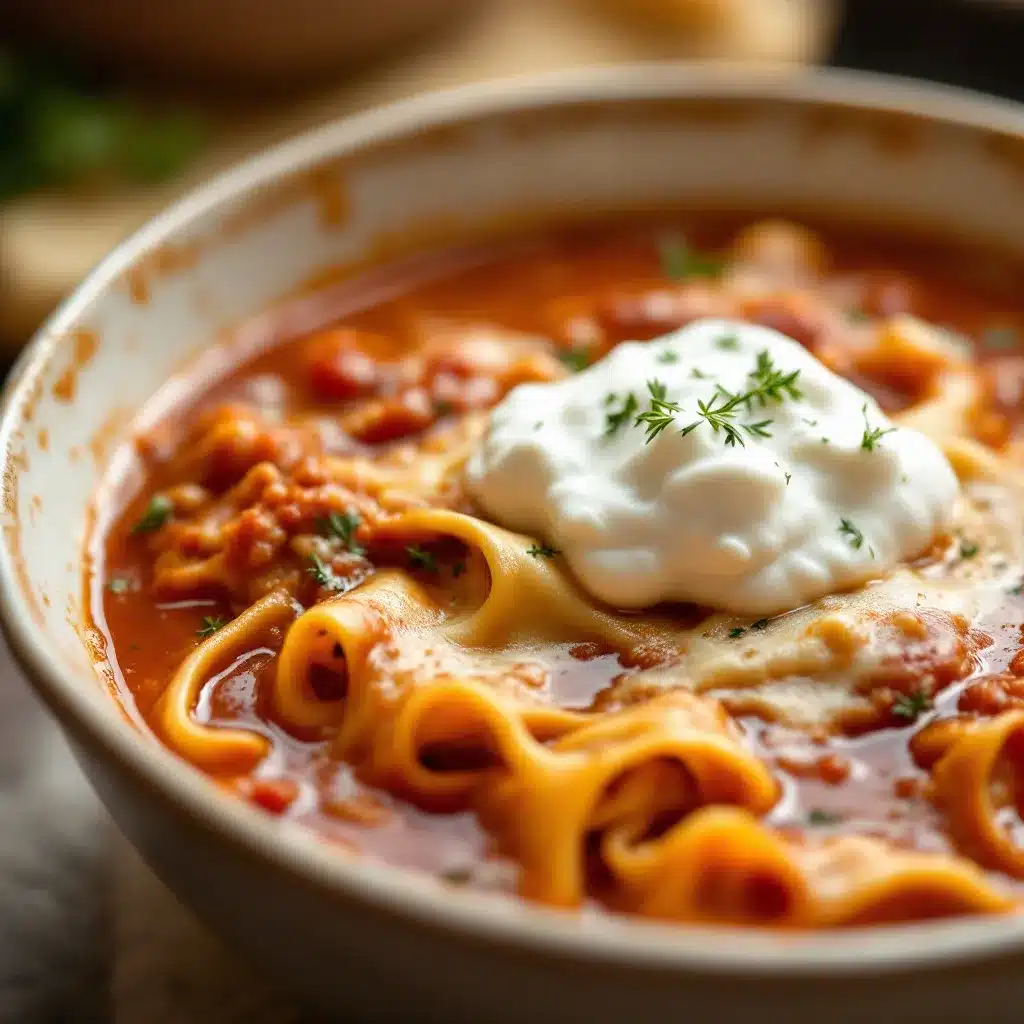 cozy lasagna soup preparation steps