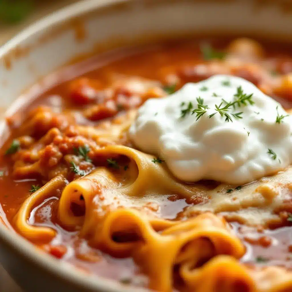 cozy lasagna soup - featured image