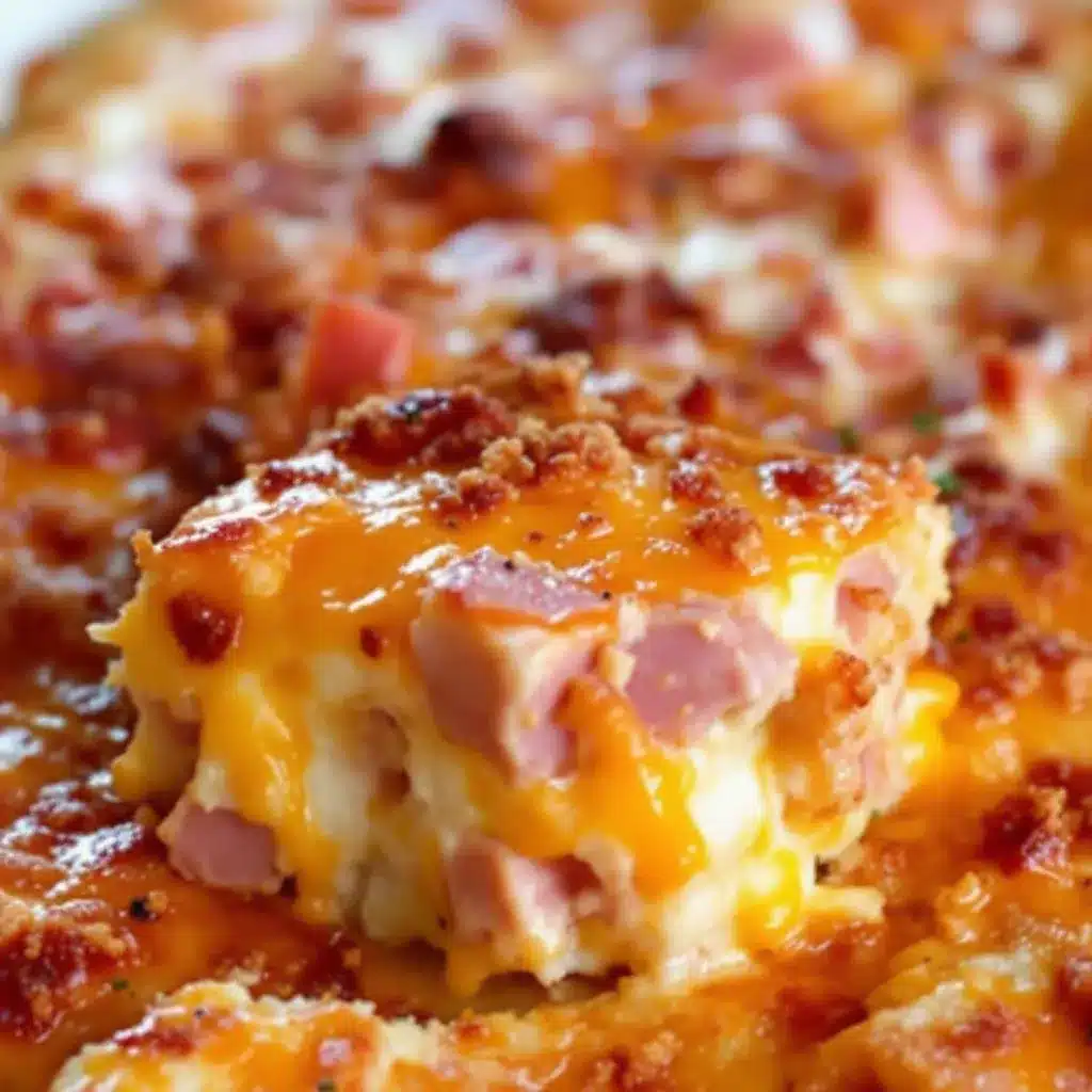 creamy crustless ham and cheese breakfast casserole preparation steps