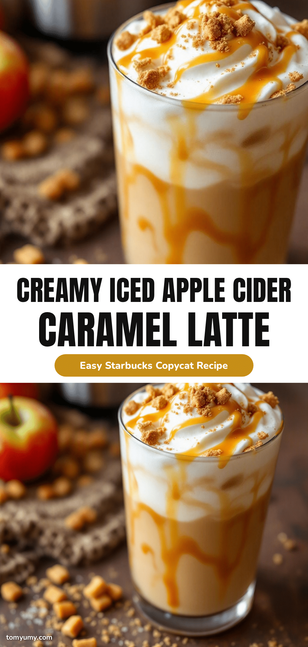 creamy iced apple cider caramel latte recipe