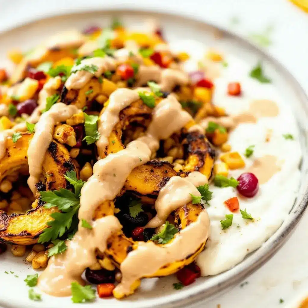 creamy maple tahini roasted delicata squash preparation steps