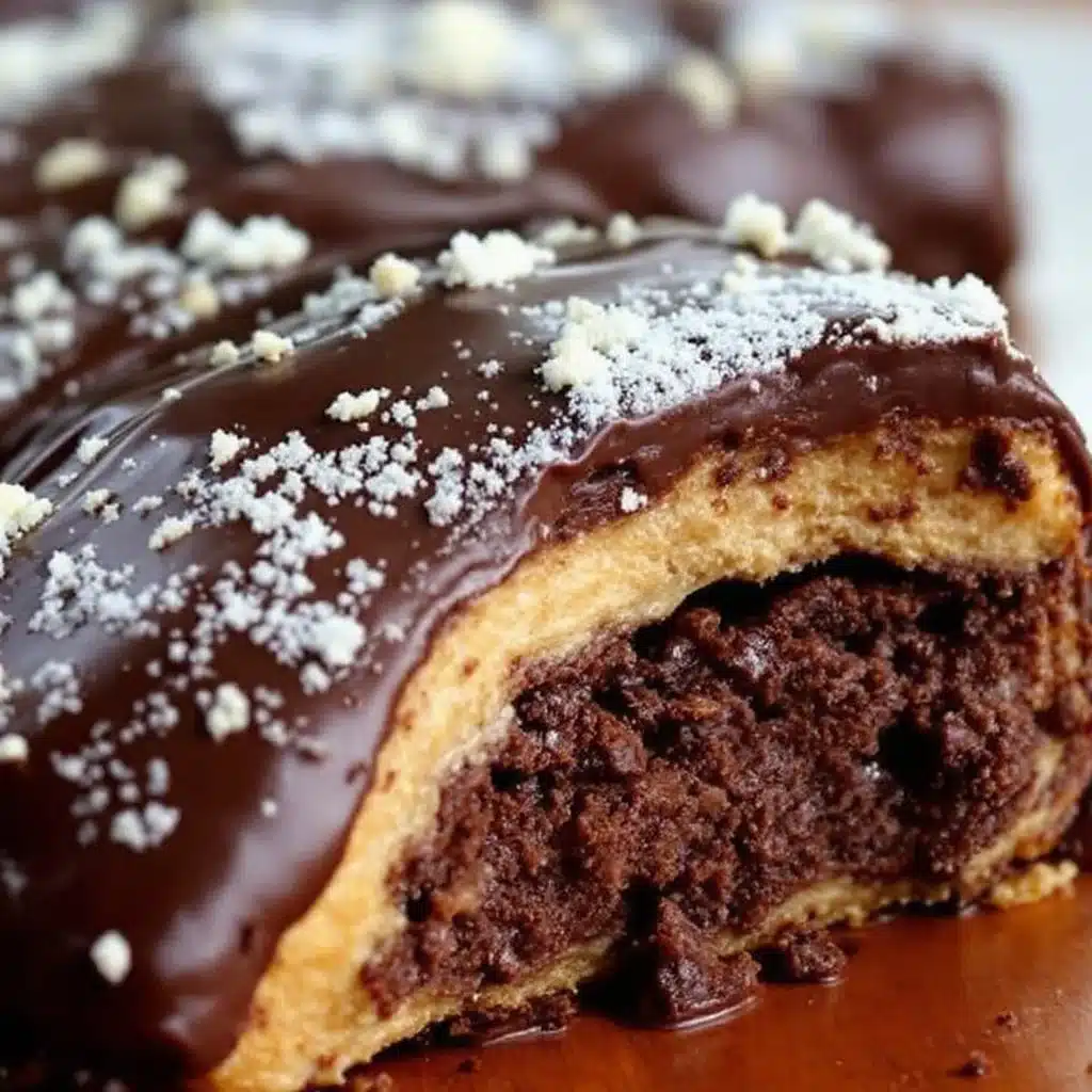 creamy no-bake chocolate eclair dessert - featured image