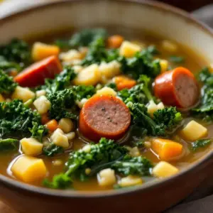 creamy one-pot sausage and kale soup - featured image
