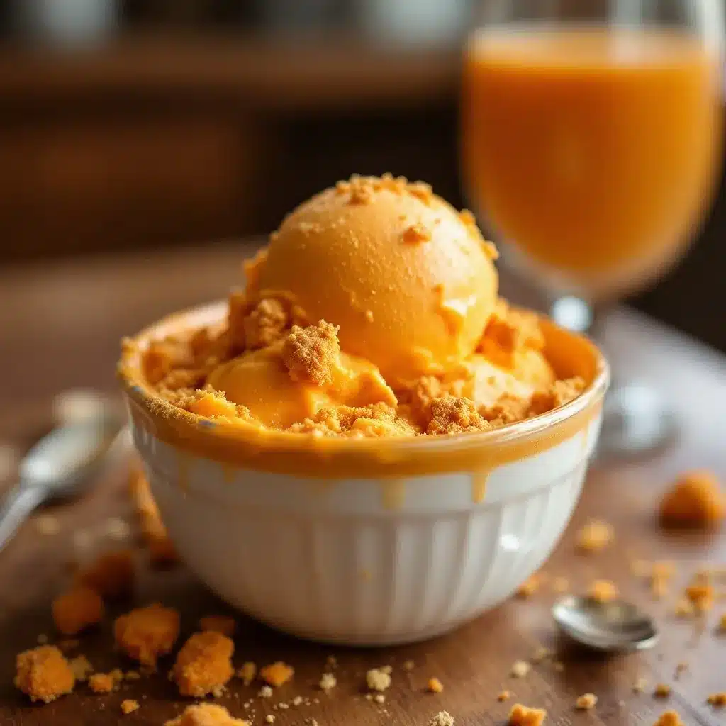 creamy pumpkin patch punch with orange sherbet preparation steps