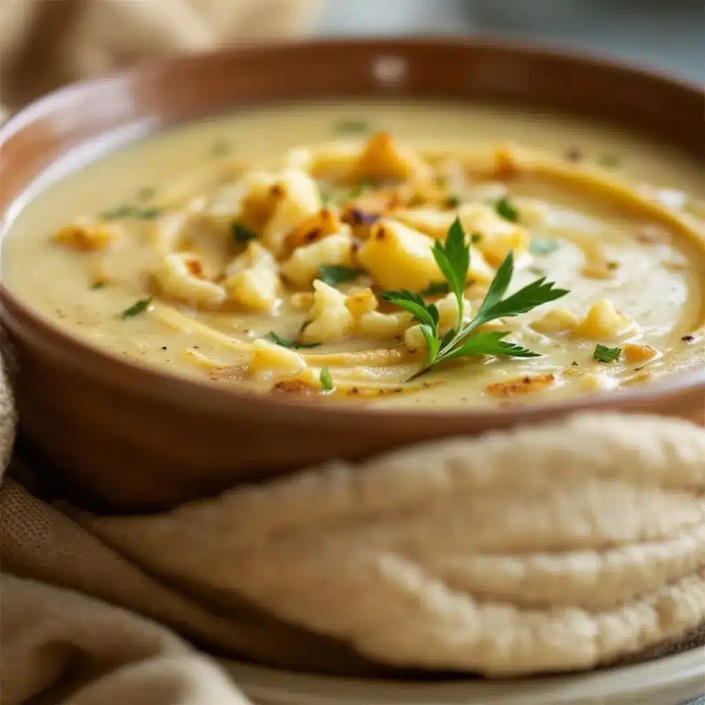 creamy roasted garlic cauliflower soup preparation steps