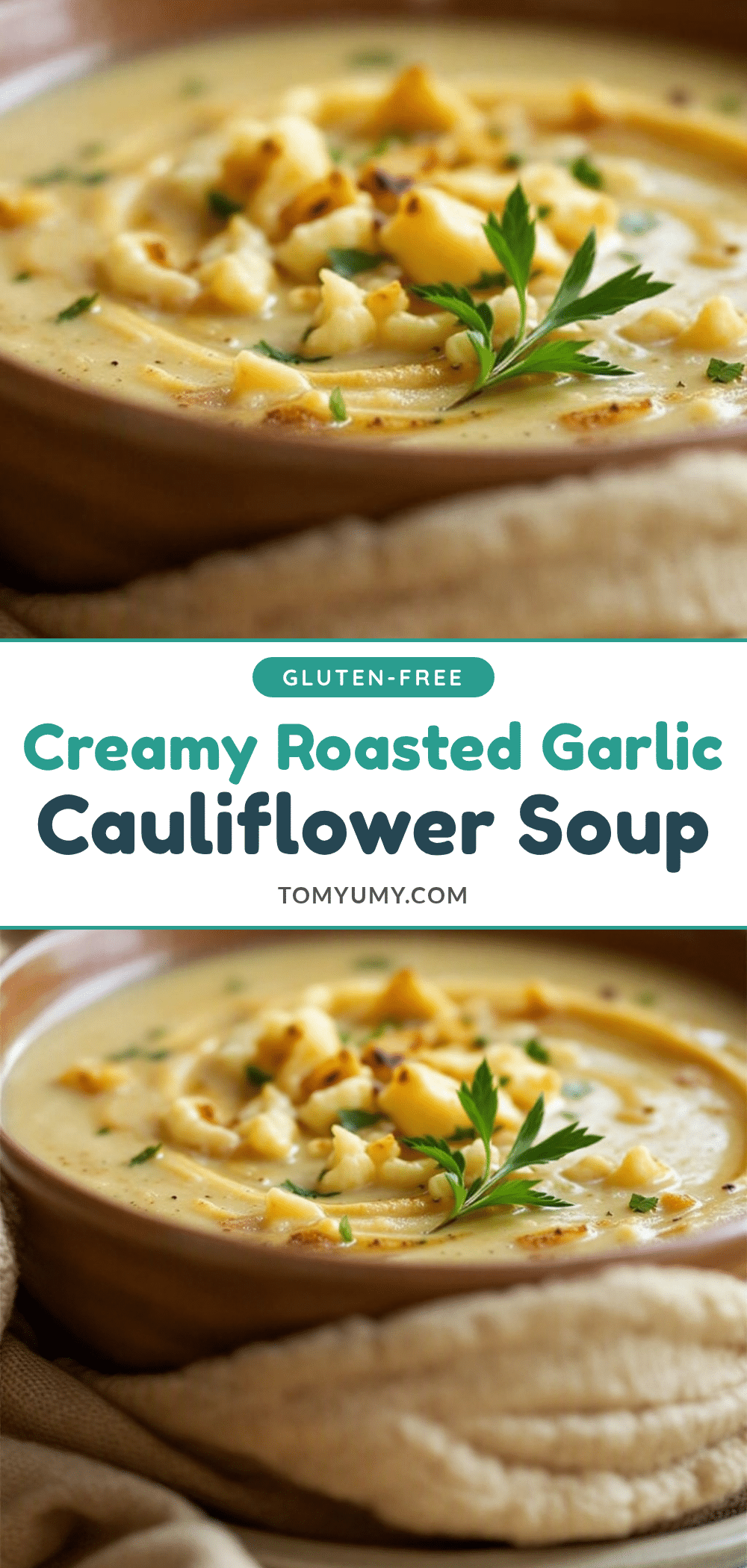 creamy roasted garlic cauliflower soup recipe