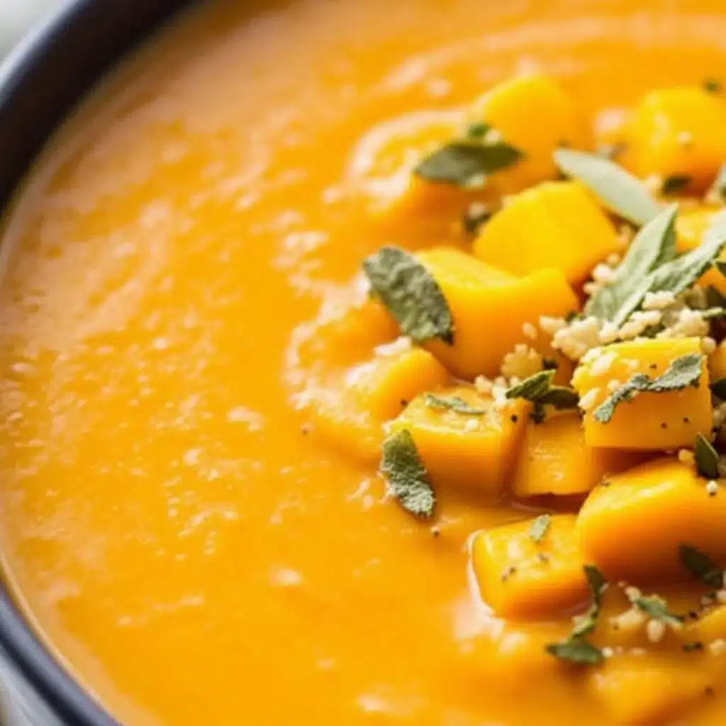 creamy slow cooker butternut squash soup - featured image