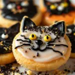 Crispy Black Cat Halloween Sugar Cookies - featured image
