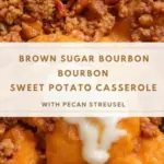crispy brown sugar bourbon sweet potato casserole - featured image