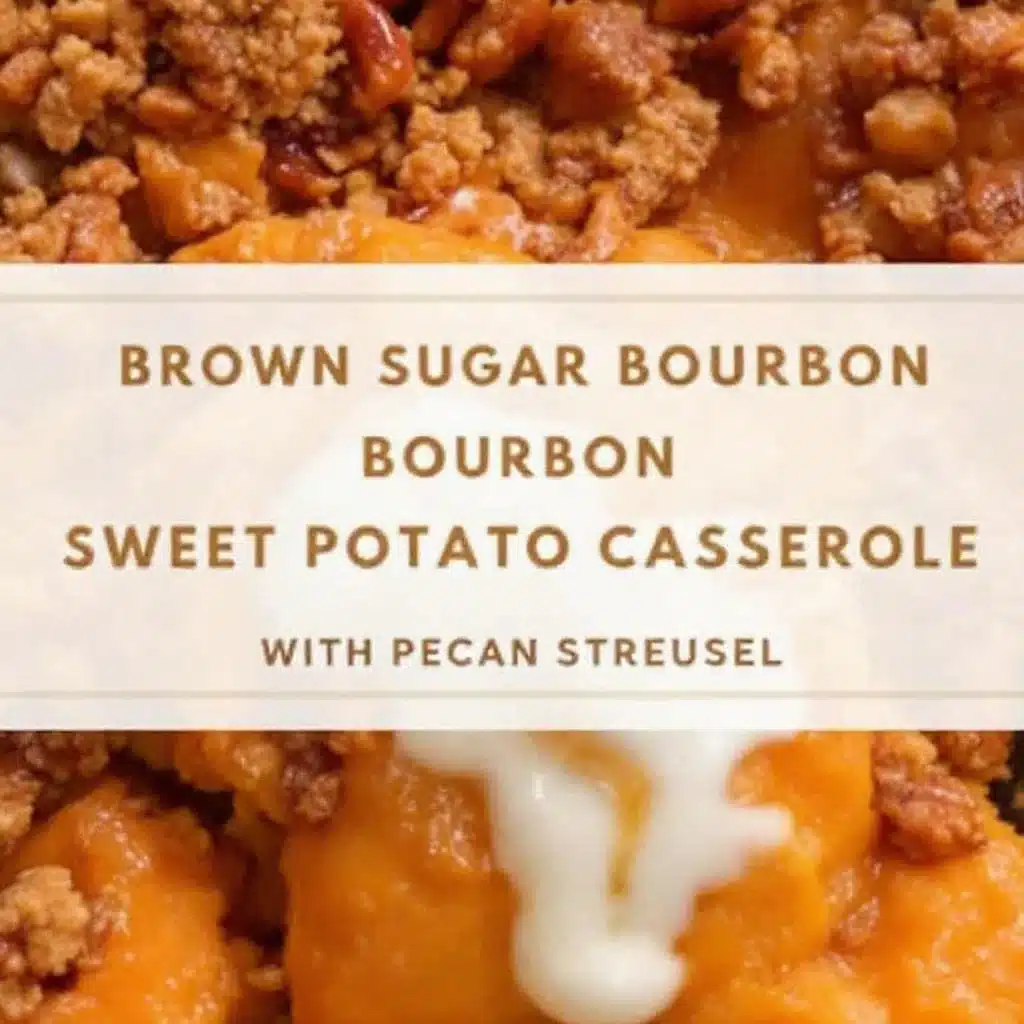 crispy brown sugar bourbon sweet potato casserole - featured image