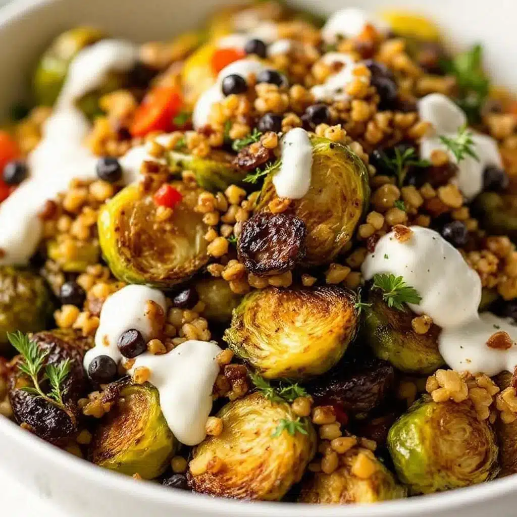 crispy brussels sprouts with balsamic glaze - featured image