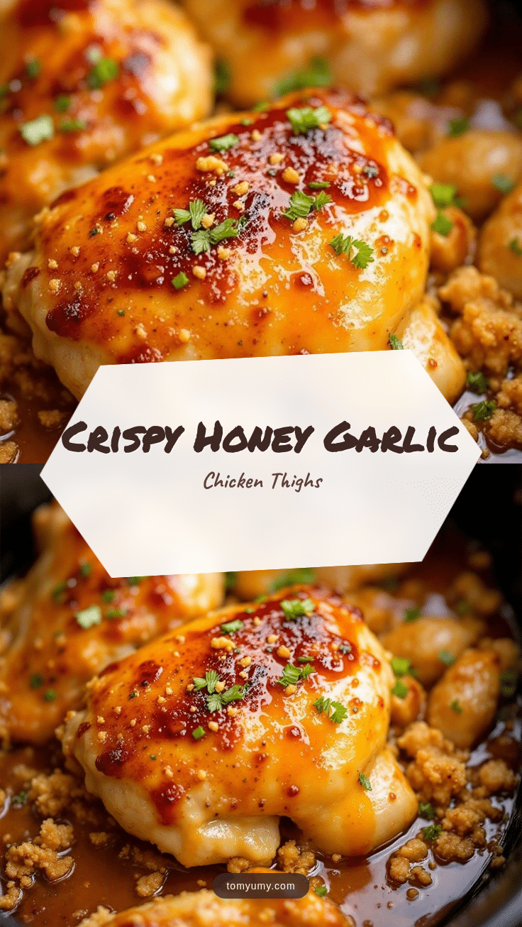 crispy honey garlic chicken thighs in crockpot recipe