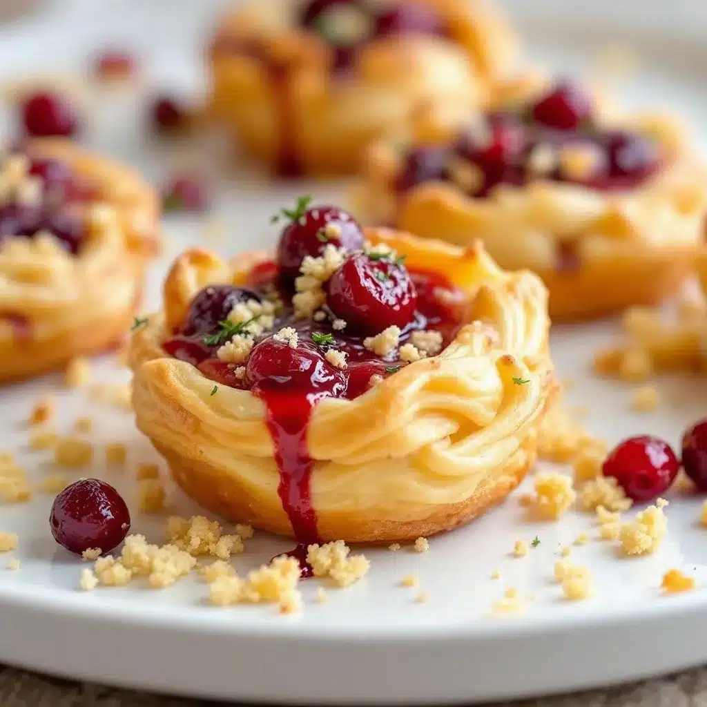 Crispy Puff Pastry Cranberry Brie Bites preparation steps