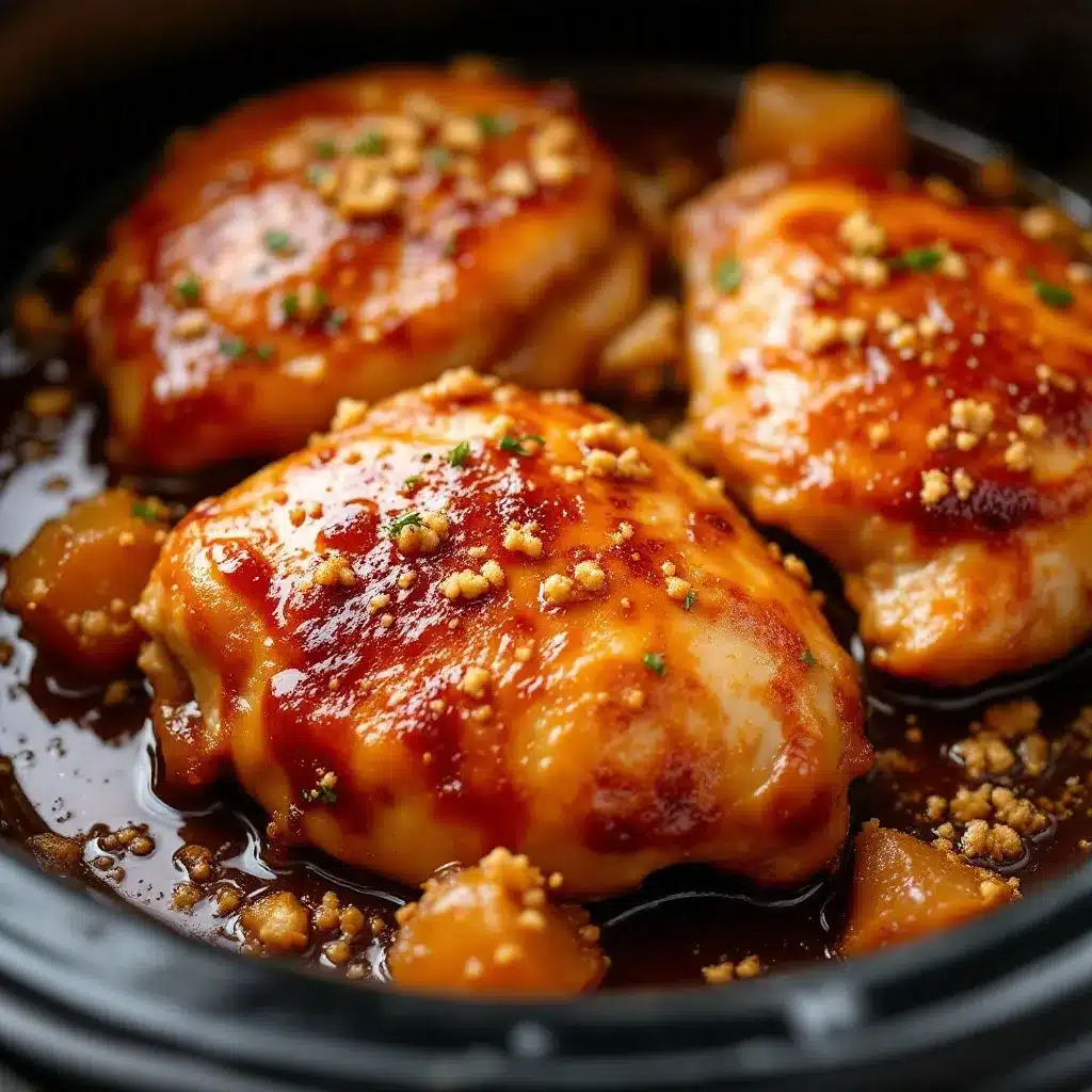 crockpot honey garlic chicken thighs preparation steps