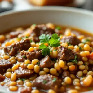 Dutch Oven Beef and Barley Stew - featured image