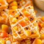 easy candy corn white chocolate bark - featured image