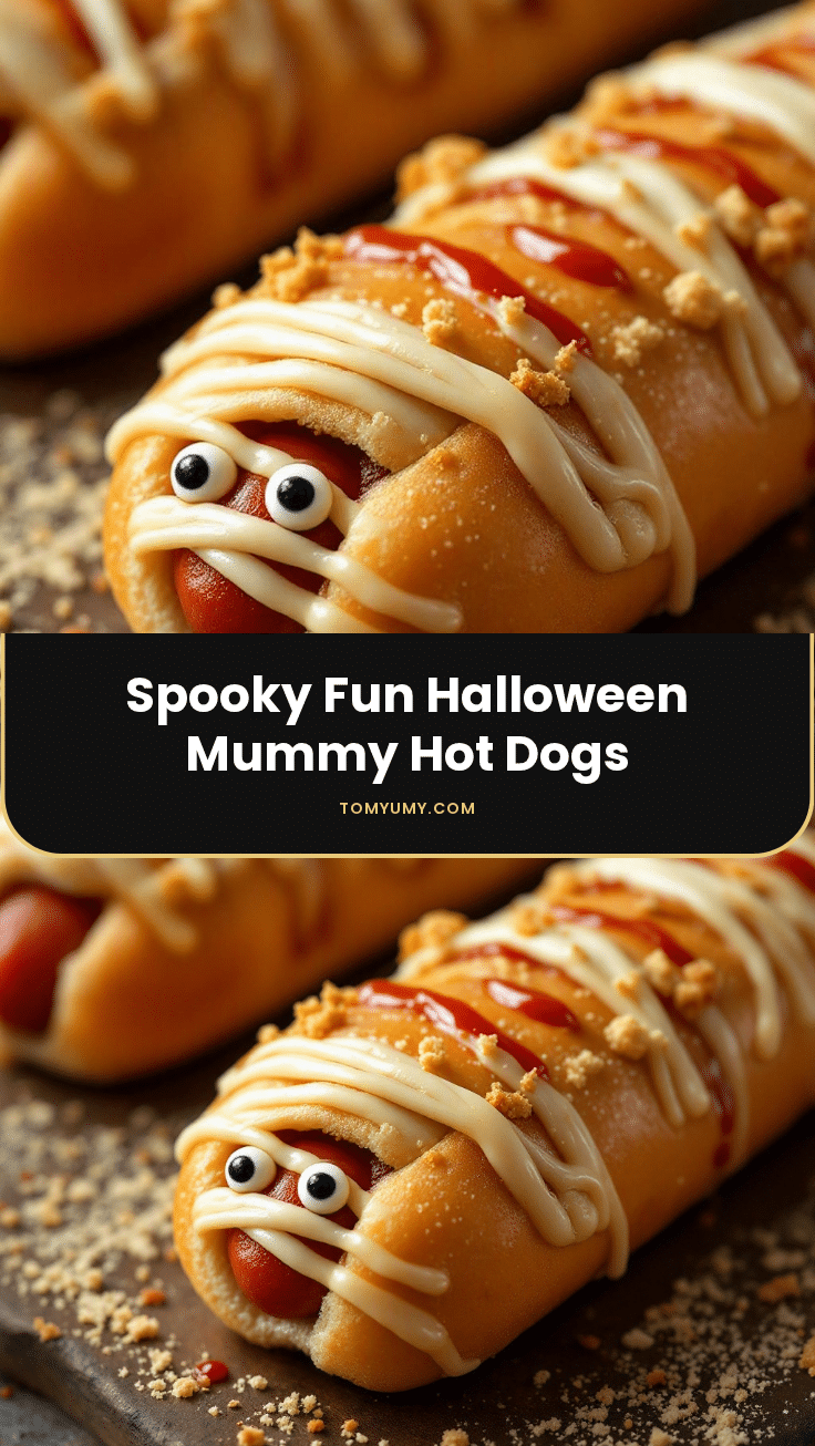 Easy Halloween Mummy Hot Dogs recipe