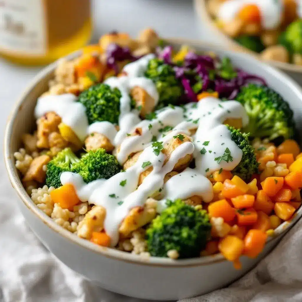 easy meal prep chicken and broccoli bowls preparation steps