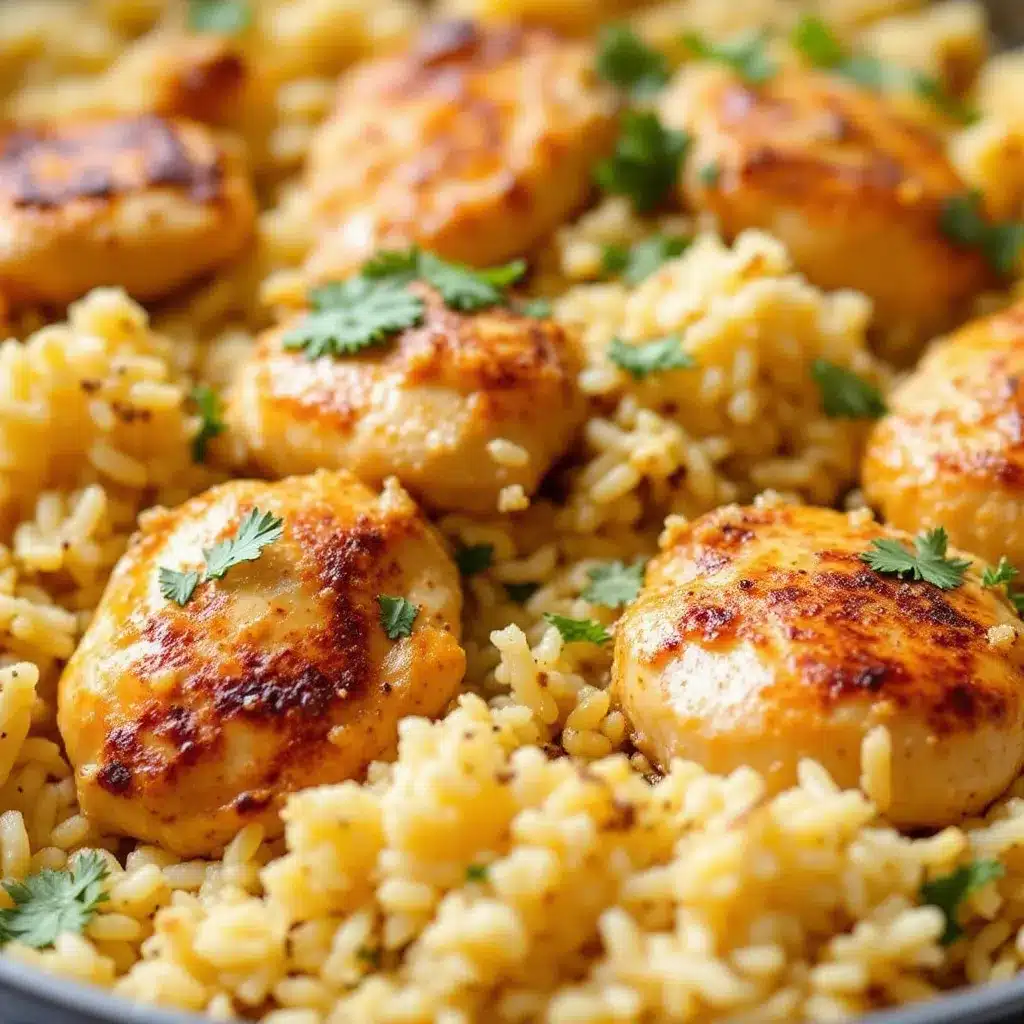 easy one-pan garlic butter chicken and rice preparation steps